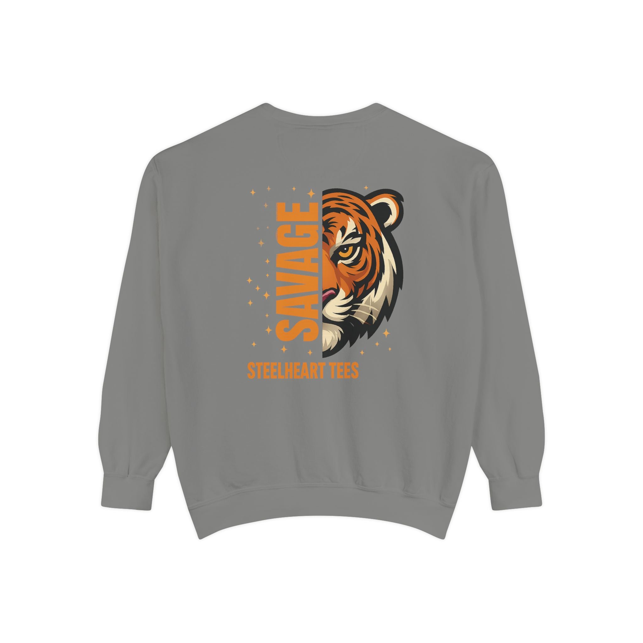 Savage Tiger Graphic Sweatshirt — ‘SAVAGE’ Back Print Crewneck