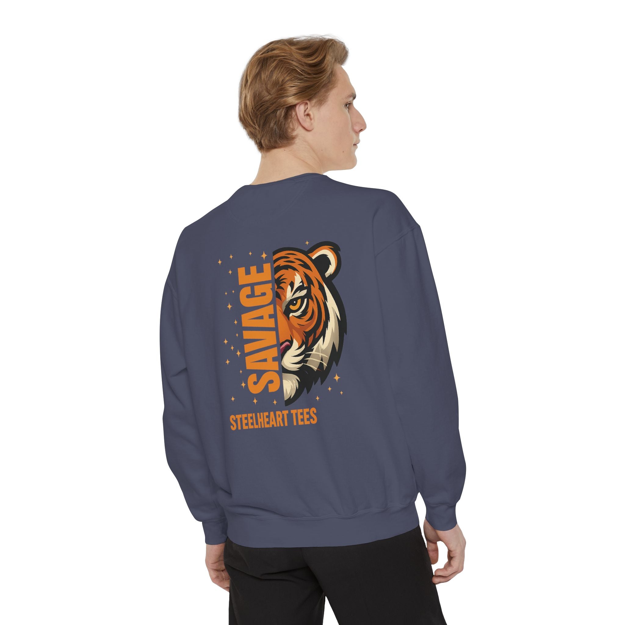 Savage Tiger Graphic Sweatshirt — ‘SAVAGE’ Back Print Crewneck