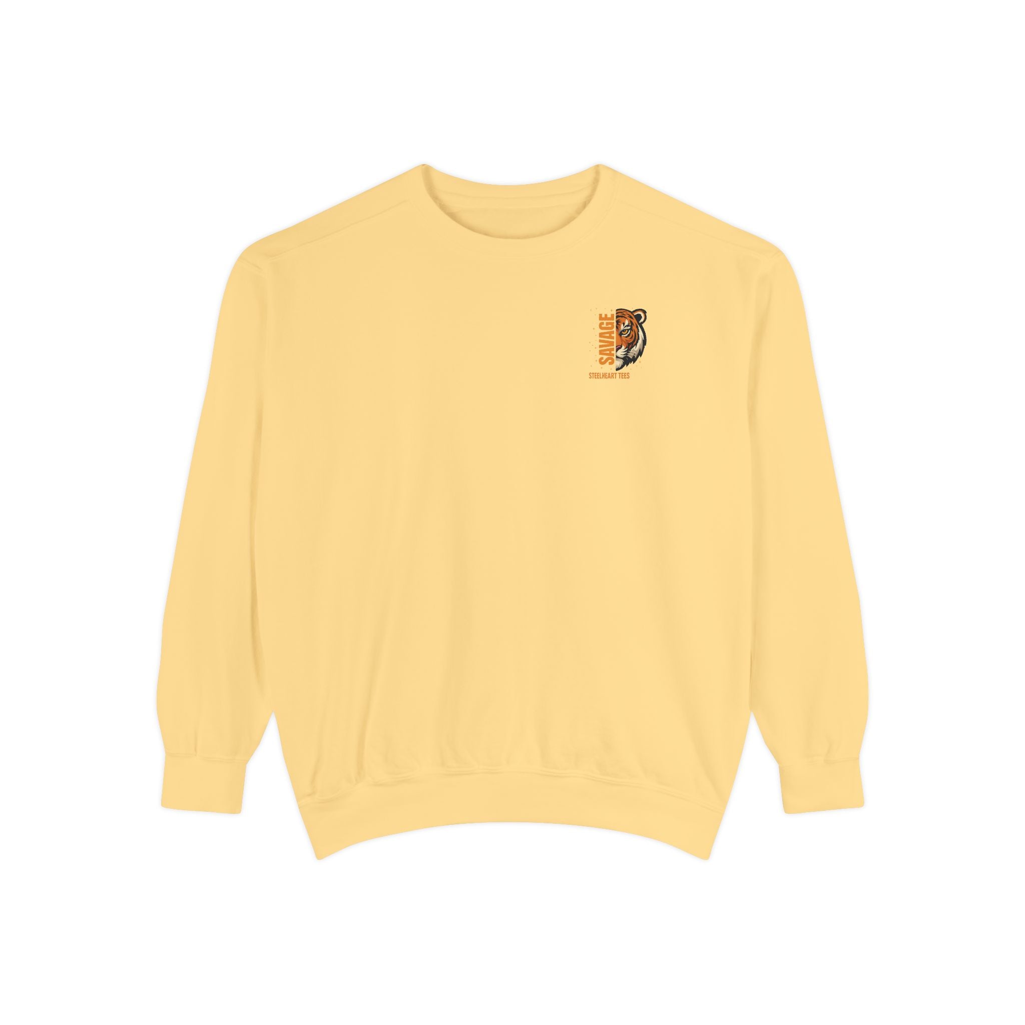 Savage Tiger Graphic Sweatshirt — ‘SAVAGE’ Back Print Crewneck