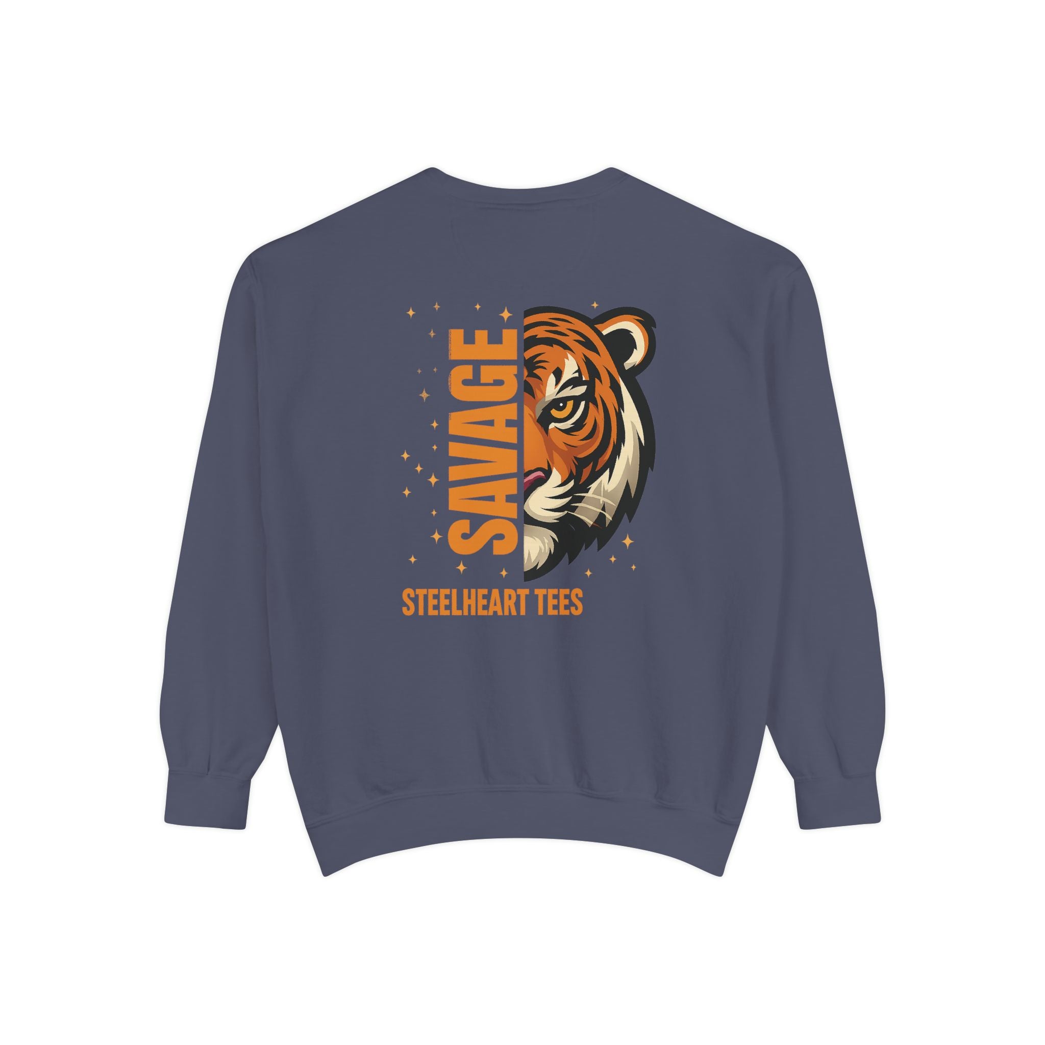 Savage Tiger Graphic Sweatshirt — ‘SAVAGE’ Back Print Crewneck